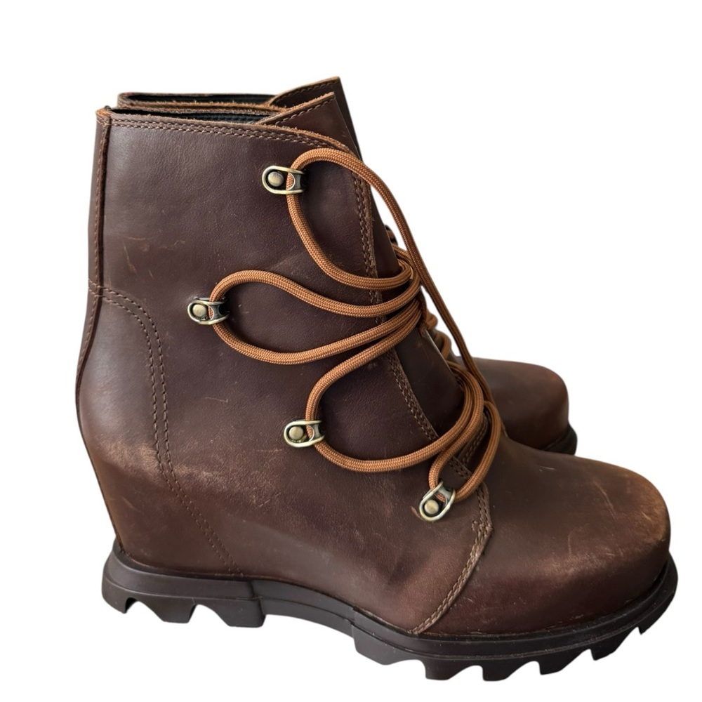 Sorel Joan of Arctic Waterproof Wedge III Booties Leather 8.5 - Picture 6 of 8